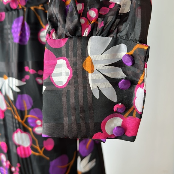 Flower power retro long sleeve maxi dress size 6 - Picture 8 of 10